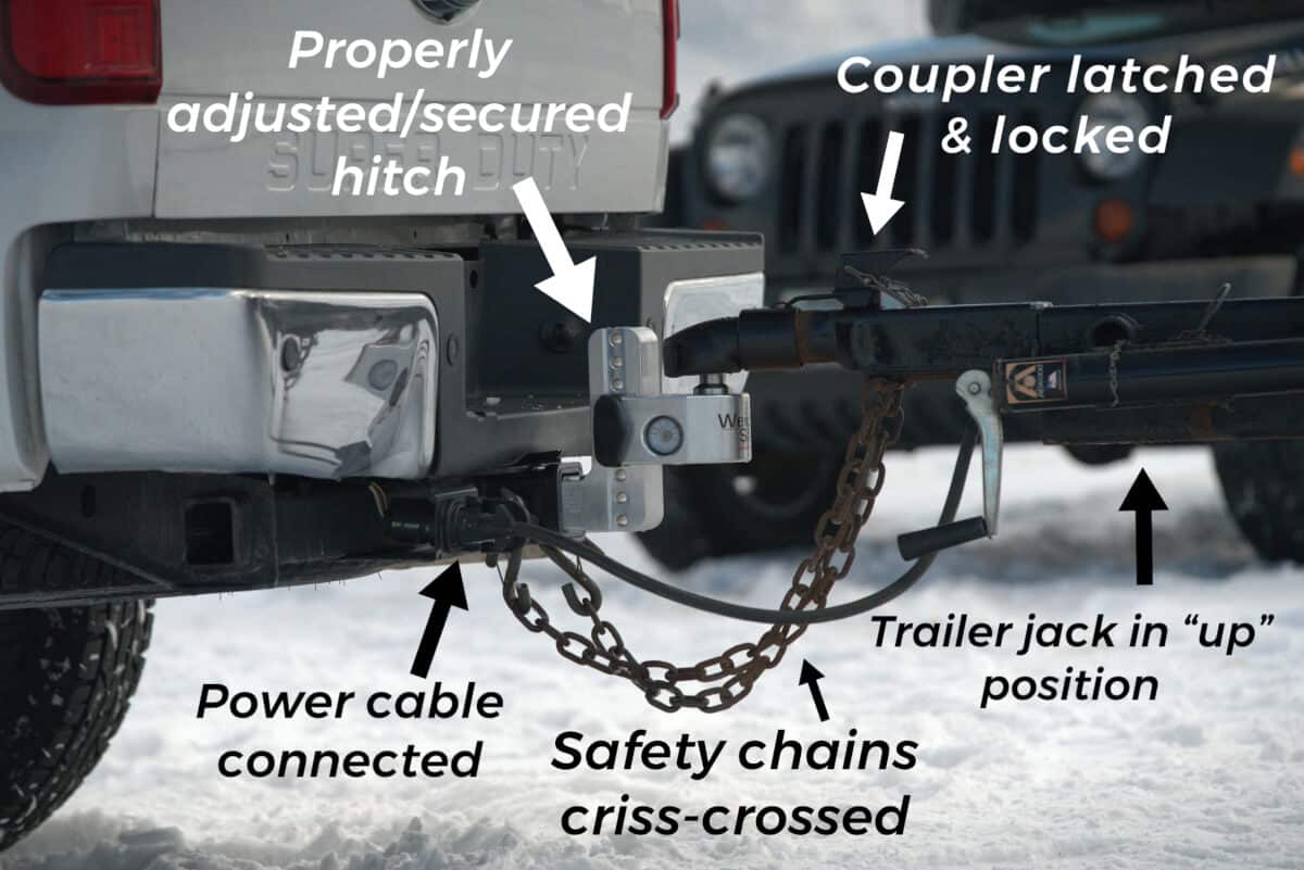 connecting travel trailer to truck